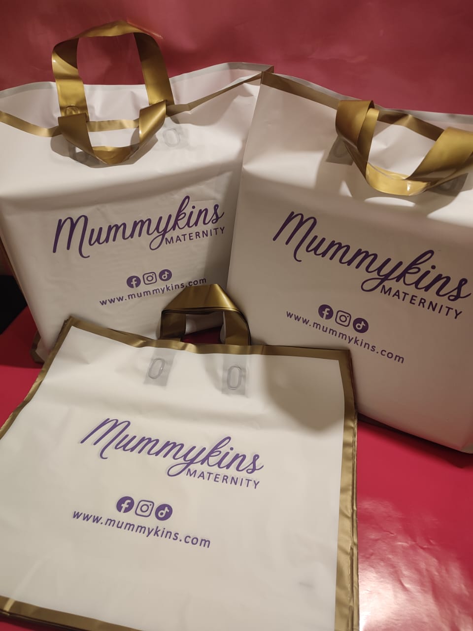 Branded Plastic Loop Matte Bags (50 Pcs)