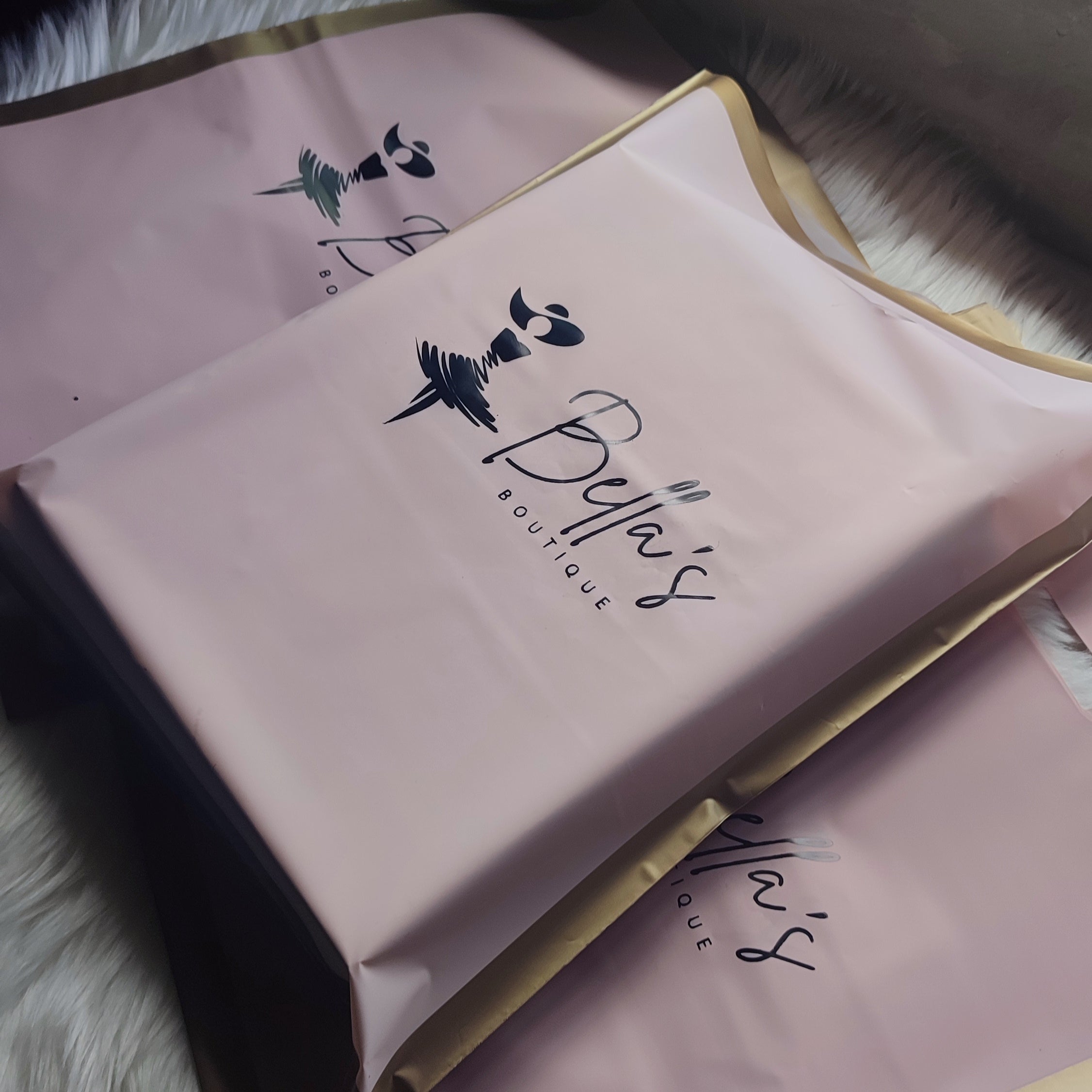 Branded Luxe Plastic Die Cut Bags (24 Pcs)