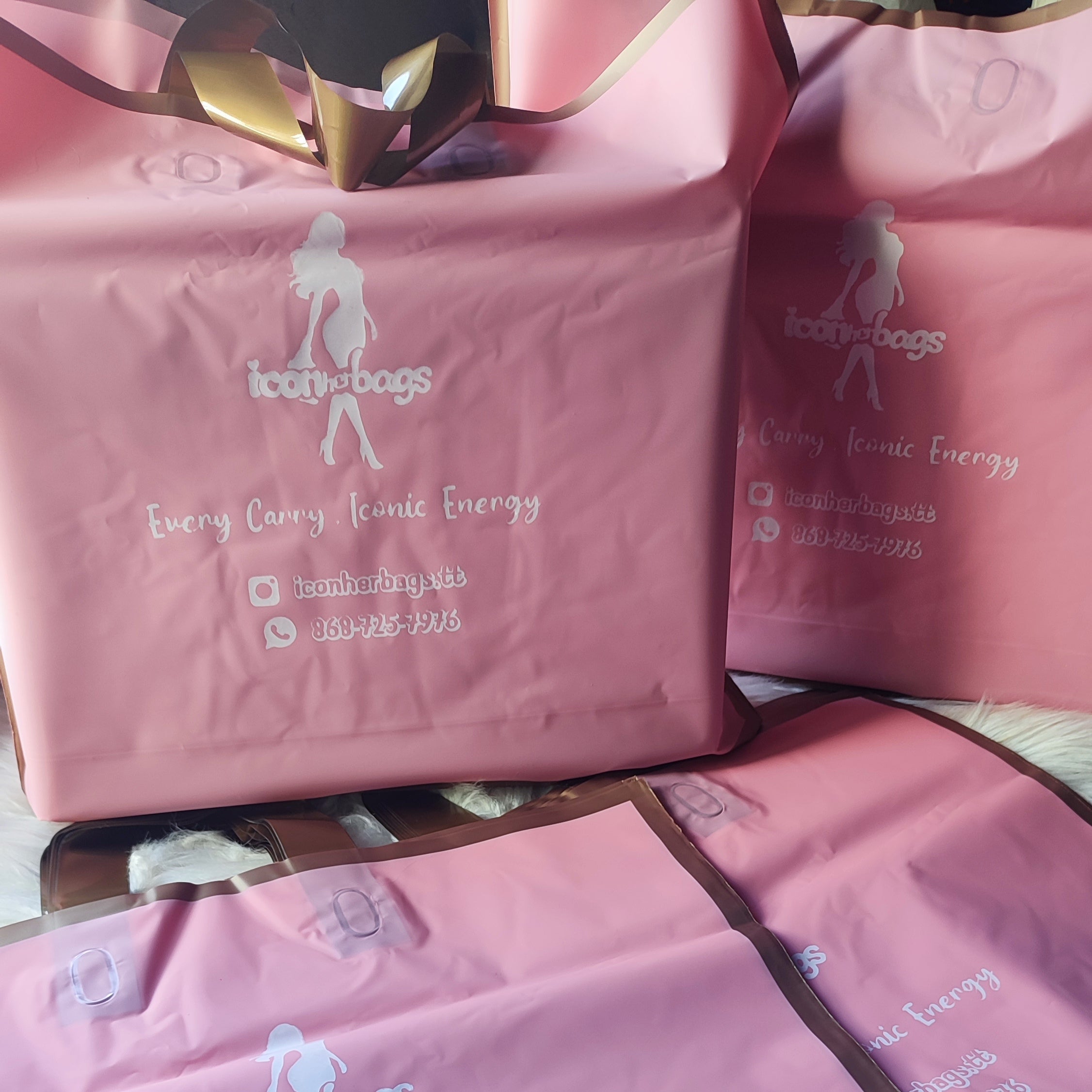 Branded Luxe Plastic Loop Bags (24 Pcs)